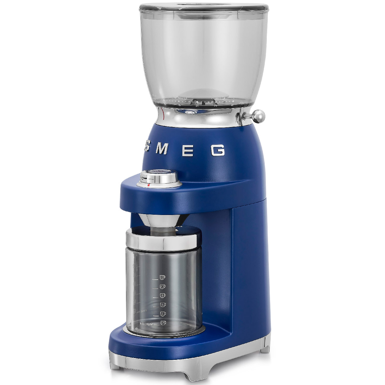 آسیاب قهوه اسمگ ایتالیا مدل SMEG CGF01LVEU | رنگ سورمه ای | طراحی رترو با تیغه استیل مخروطی